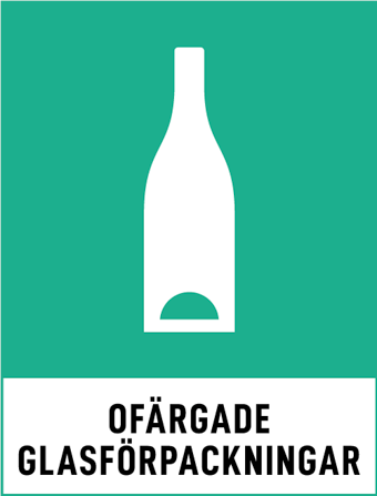 Symbol för Ofärgade glasförpackningar